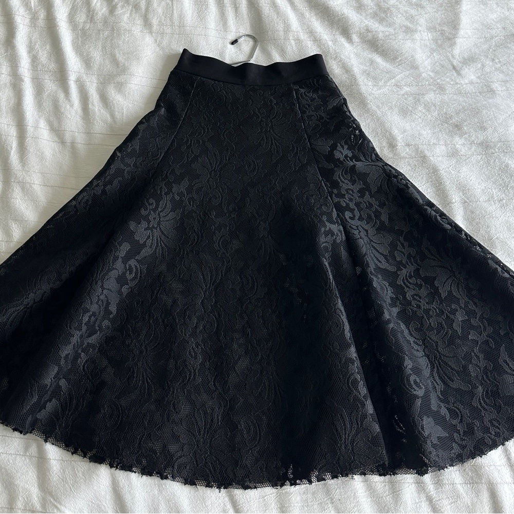 Maje black midi skirt